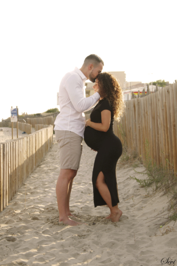 photographe pic saint loup montpellier hérault couple grossesse plage